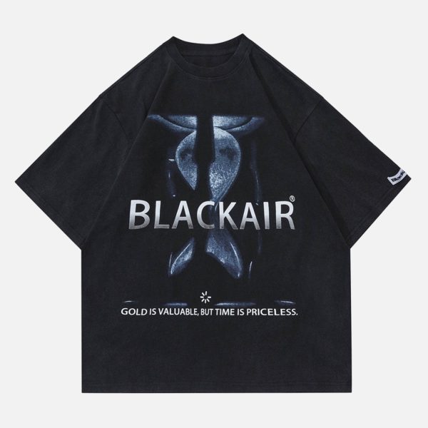 Dark Time Hourglass Print T-shirt