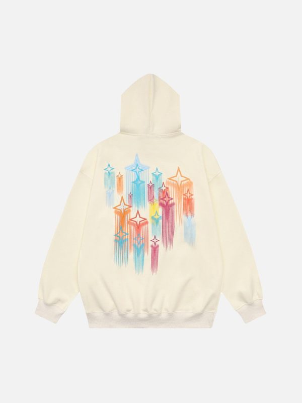 Graffiti Star Print Hooded Sweatshirt