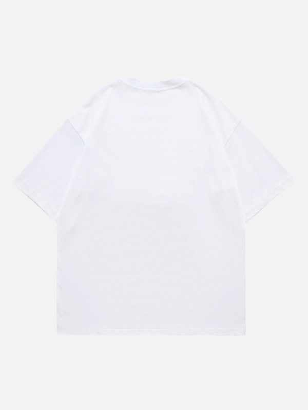 American West Coast Skull Vintage T-shirt Short Sleeve