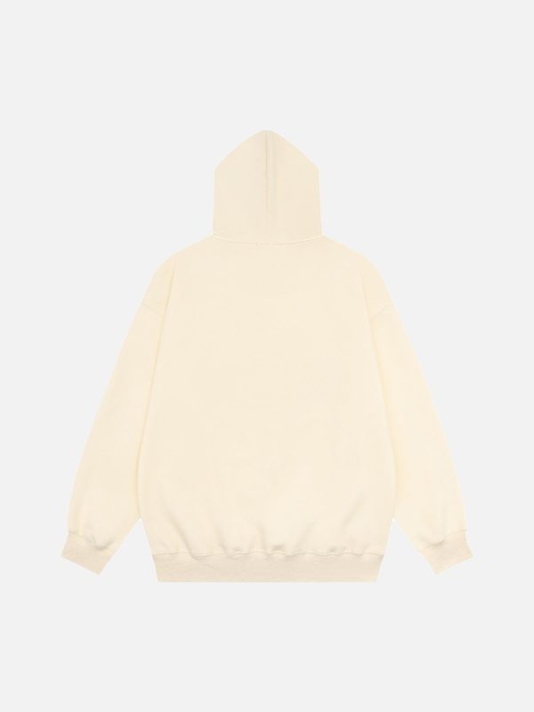 Pentagram Letter Embroidered Hooded Sweatshirt