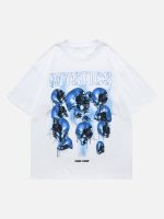 American West Coast Skull Vintage T-shirt Short Sleeve