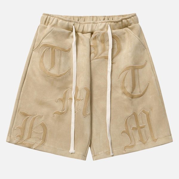 Gothic Monogram Embroidered Shorts