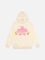 Pentagram Letter Embroidered Hooded Sweatshirt