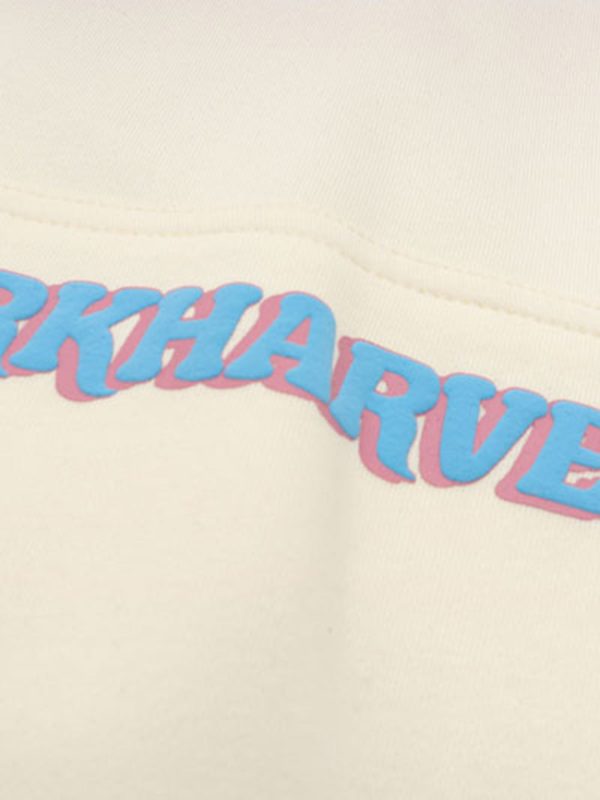 Star Letter Print Hooded Sweatshirt