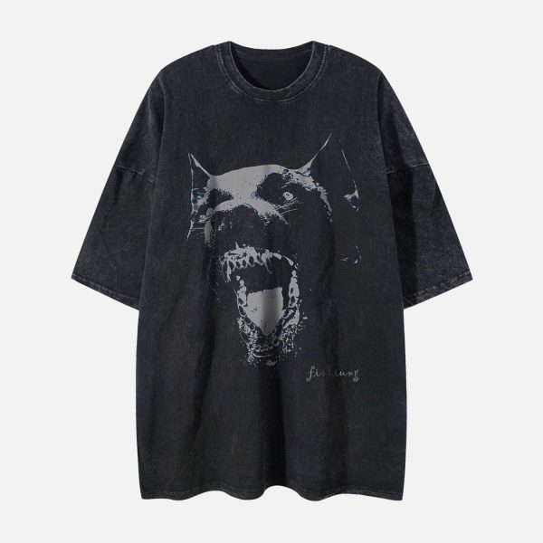 Doberman Print Washed T-shirt