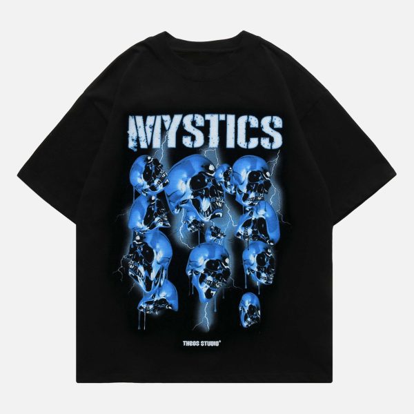 American West Coast Skull Vintage T-shirt Short Sleeve