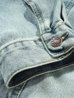 High Street Washed And Worn Denim Hoodie - 1464