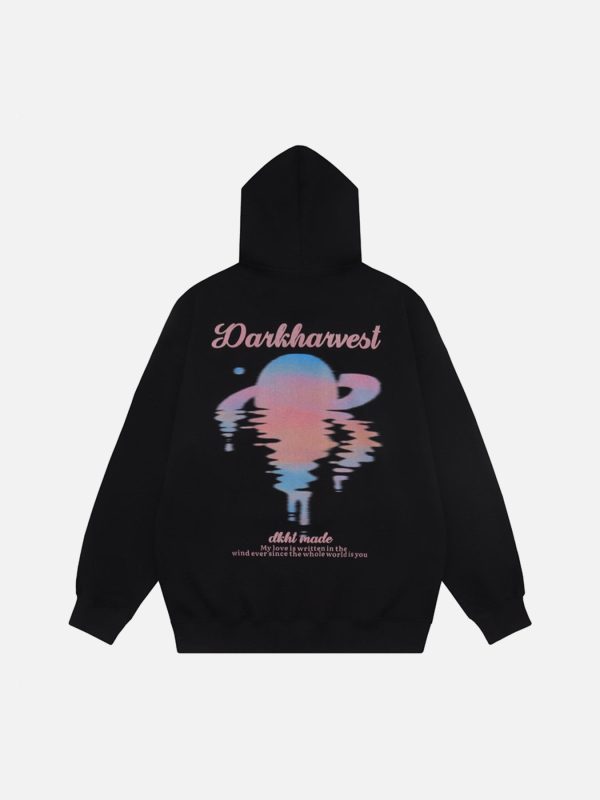 Sunset Letter Print Hooded Sweatshirt