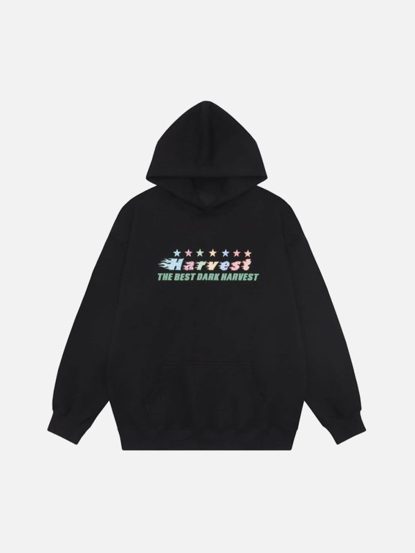Graffiti Star Print Hooded Sweatshirt