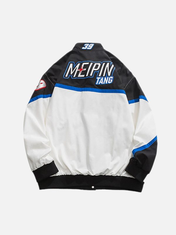 American Street Hip-hop Patchwork Embroidered Jacket -1356