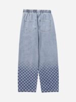 American Washed Elastic Waist Denim Casual Pants