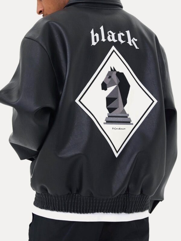 Stallion Letter PU Leather Jacket - 1635