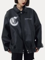 Stallion Letter PU Leather Jacket - 1635