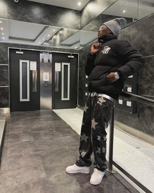 American Retro Letter Print Autumn And Winter Thickening Loose Down Jacket Couple Models -1393