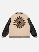 American Creative Flame Elements Letter Embroidery Baseball Jacket -1608