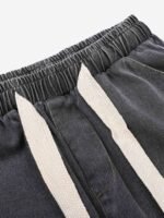 American Washed Elastic Waist Denim Casual Pants