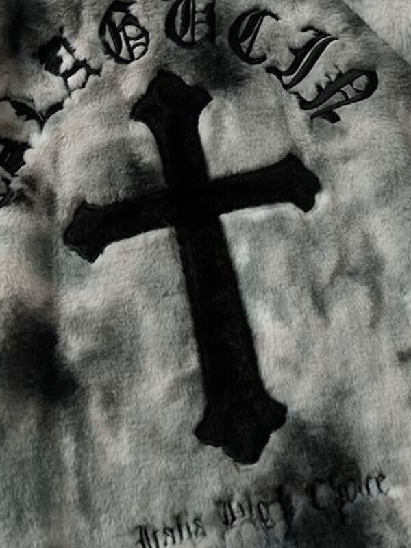 American Vintage Tie-dye Gradient Plush Embroidered Lambswool Jacket - 1558