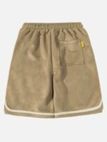 Suede Letter Embroidery Shorts