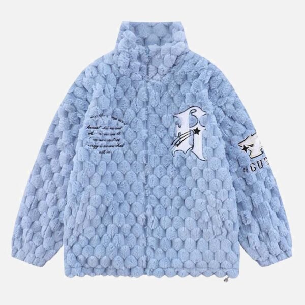 American Letter Embroidery Thicken Couple Models Jacket