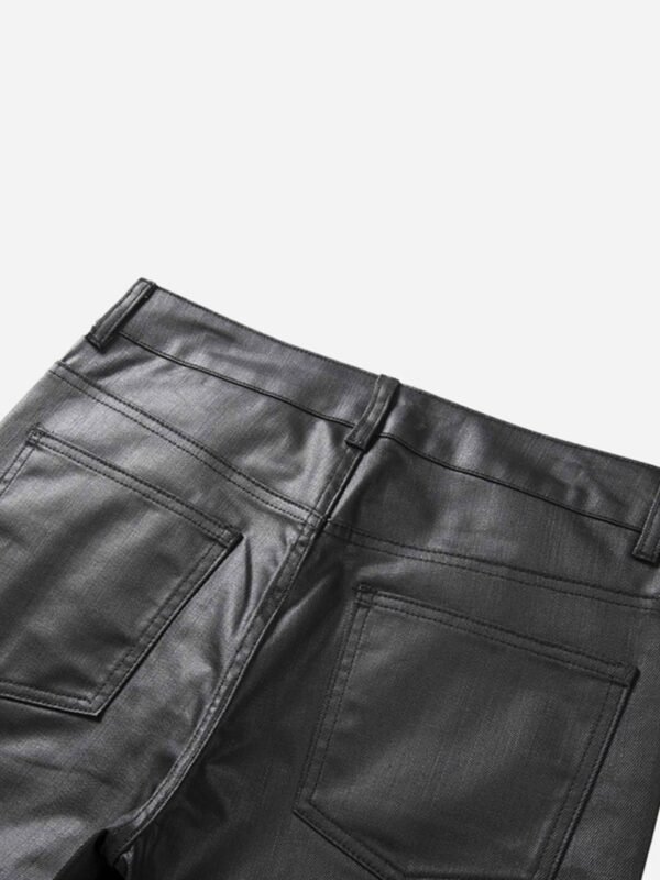 Retro Zipper Pocket Slim Straight Pants