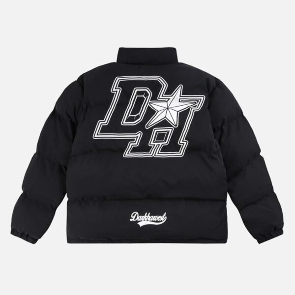 American Retro Letter Print Autumn And Winter Thickening Loose Down Jacket Couple Models -1393