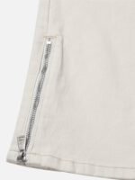 High Street Zipper Patchwork Pocket Denim Pants Straight Leg