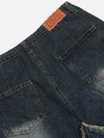 American Pentagram Tassel Patch Denim Shorts