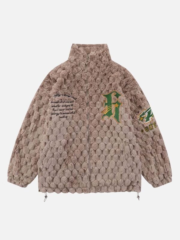 American Letter Embroidery Thicken Couple Models Jacket