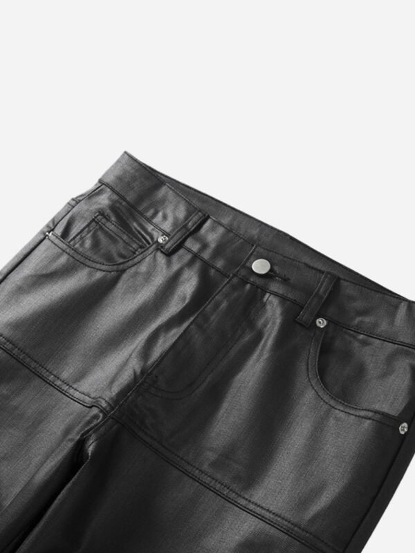 Retro Zipper Pocket Slim Straight Pants