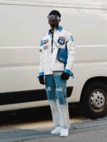 Motorcycle PU Leather Stitching Racing Jacket -1370