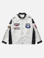 Motorcycle PU Leather Stitching Racing Jacket -1370