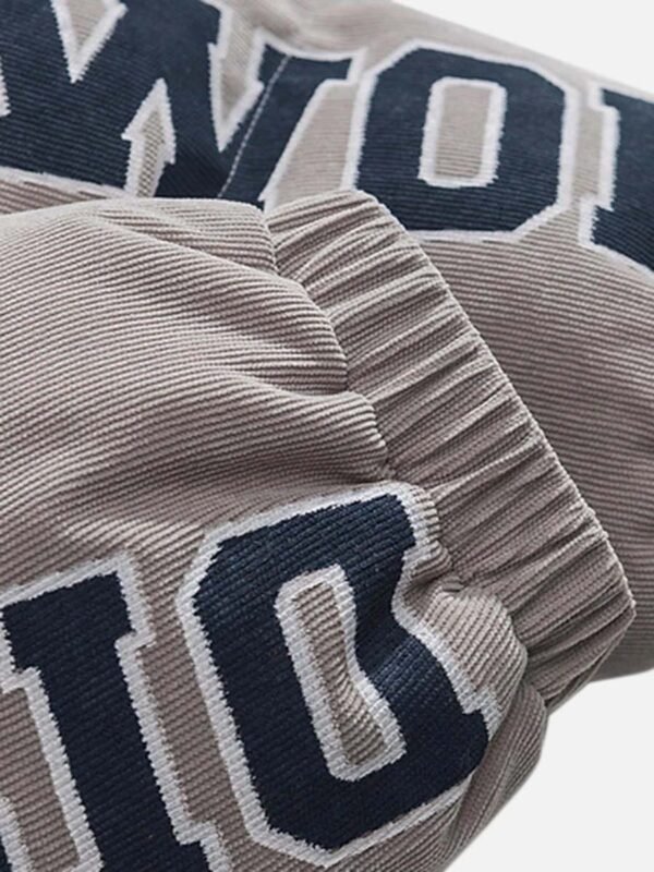 Retro Letter Print Puffer Jacket -1396