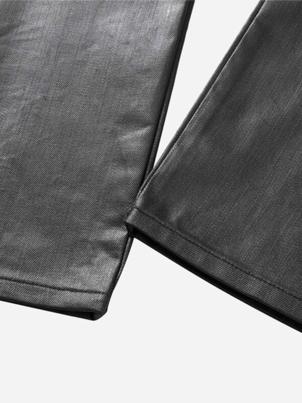 Retro Zipper Pocket Slim Straight Pants