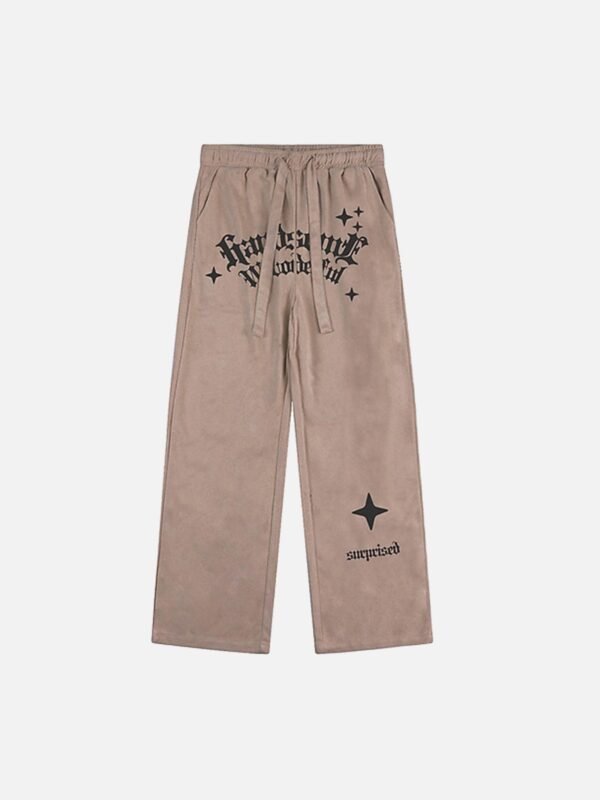 Alphabet Suede Pants