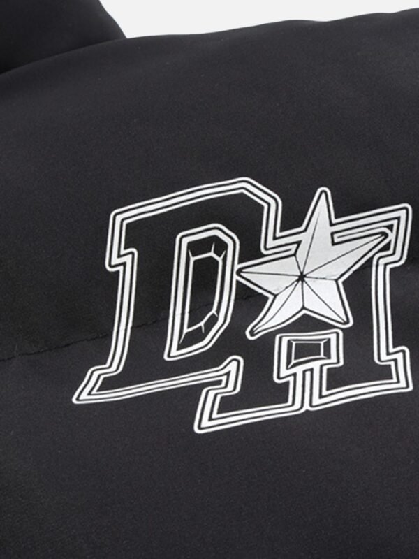 American Retro Letter Print Autumn And Winter Thickening Loose Down Jacket Couple Models -1393