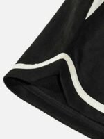 Suede Letter Embroidery Shorts