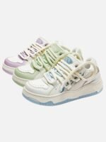 Cowhide Breathable Thick-soled Board Shoes