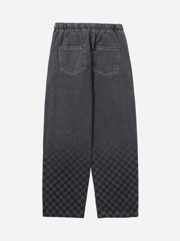 American Washed Elastic Waist Denim Casual Pants