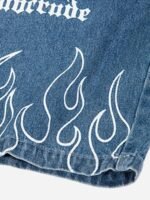 Flame Print Loose Shorts